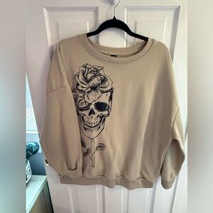 Shein curve- skull graphic print sweatshirt